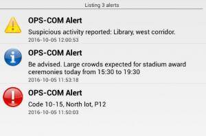 Alert categories on patrol devices Alert categories on patrol devices