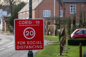 social distance speed sign due to covid