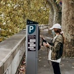 woman parking terminal payment