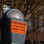 free parking sign meter