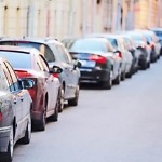 long line parked cars