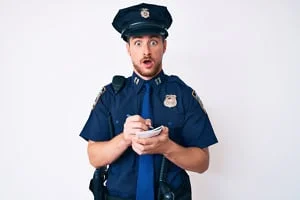 shocked traffic warden
