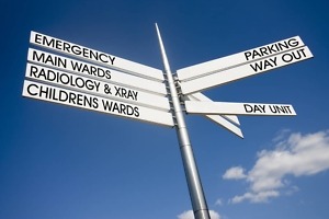 hospital parking sign