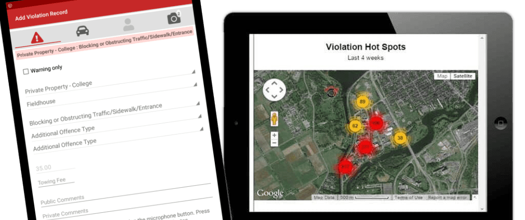handheld violation mapping