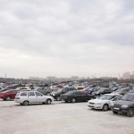 parking lot full parked vehicles 1