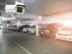 Cctv,Camera,Installed,On,The,Parking,Lot,In,The,Mall