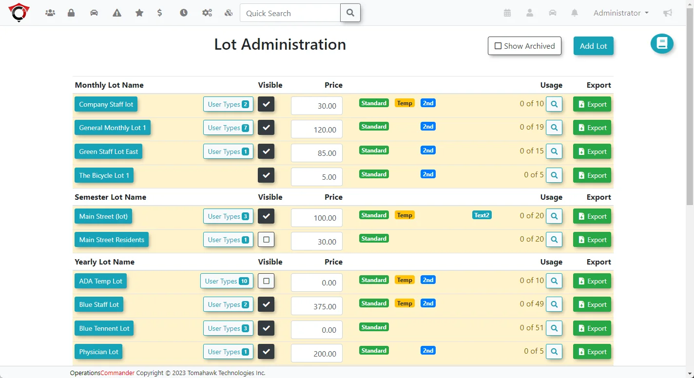 ParkAdmin Lot pricing and administration