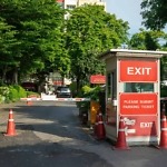 Parking booth, Ticket Machine, Barrier