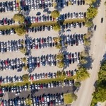Aerial,Overhead,View,Of,Big,And,Crowded,Car,Parking.