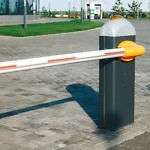 Orange,Barrier,At,The,Entrance,To,The,Car,Parking.
