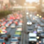 Blurred,Traffic,Jam,With,Light,On,Street,In,Bangkok,,