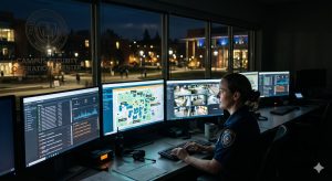 securiyt staff sitting operations center